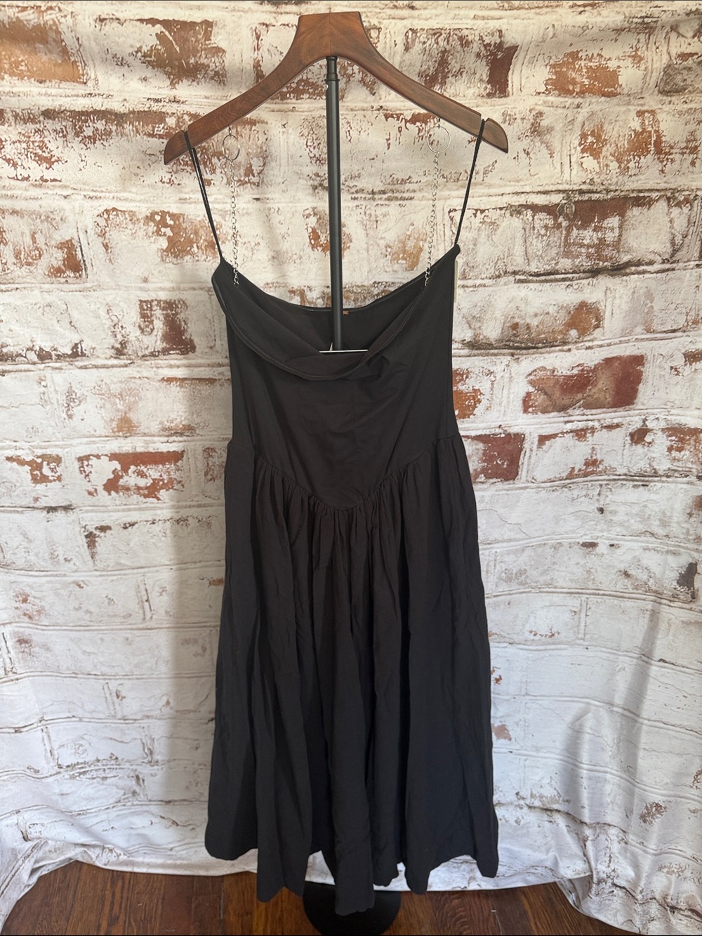 Elegant Black Strapless Midi Dress Free People